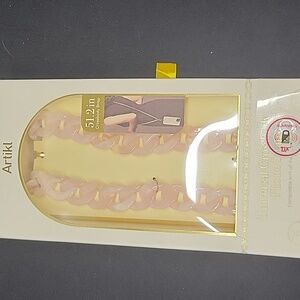 Artikl Crossbody Phone Strap Universal Pastel Pink Plastic Chain Link - 120 cm